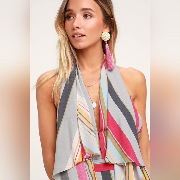 Lulu's Esplanade Halter Maxi Dress - BEAUTIFUL - Picture 3 of 8